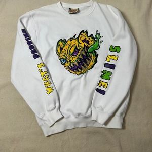 Men's 100% Authentic Retro Label Sweater Size 2XL what's popping? Slime crewneck